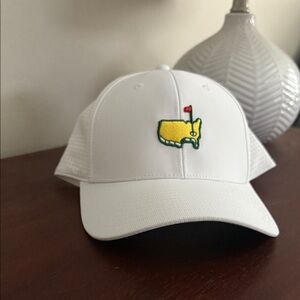 Masters White Hat with Yellow and Red Logo